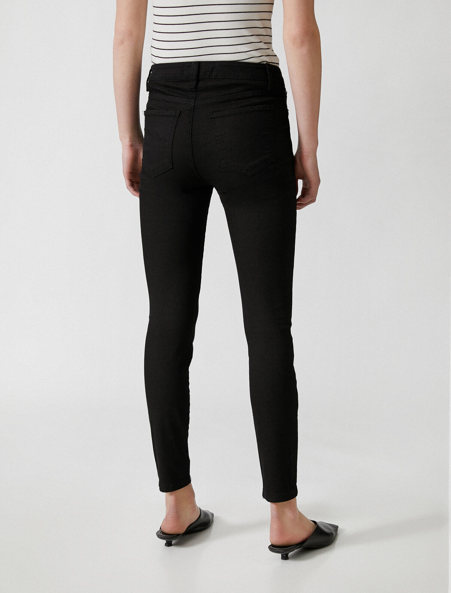   Yüksek Bel Dar Kesim Dar Paça Kot Pantolon - Carmen Jean