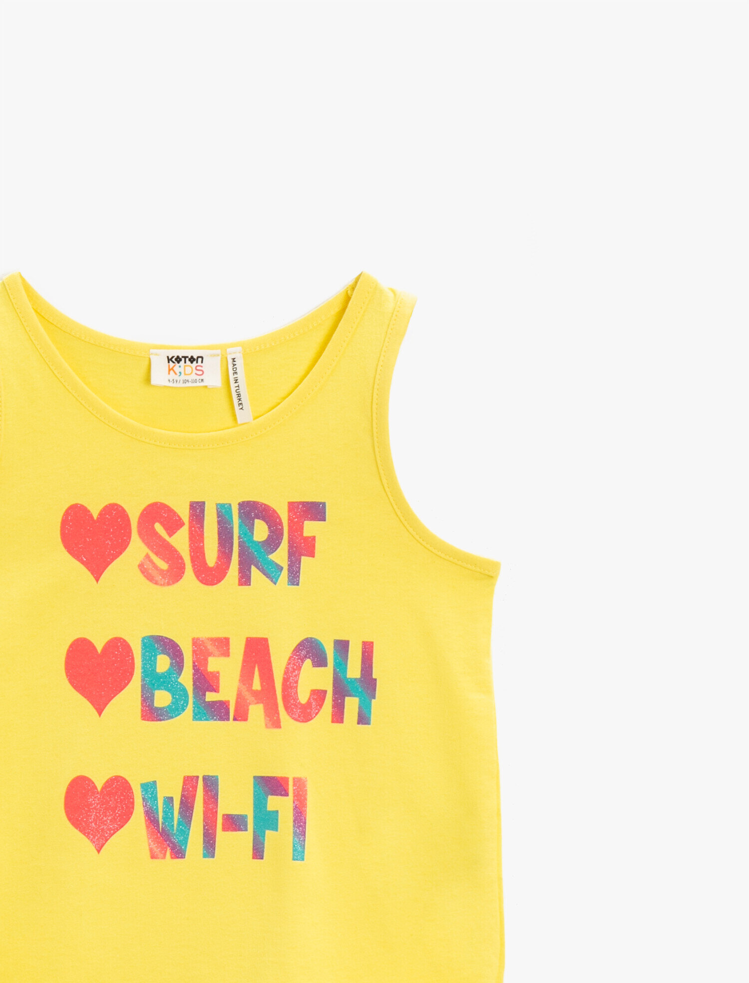  Kız Çocuk Yazılı Baskılı Atlet Pamuklu Bisiklet Yaka