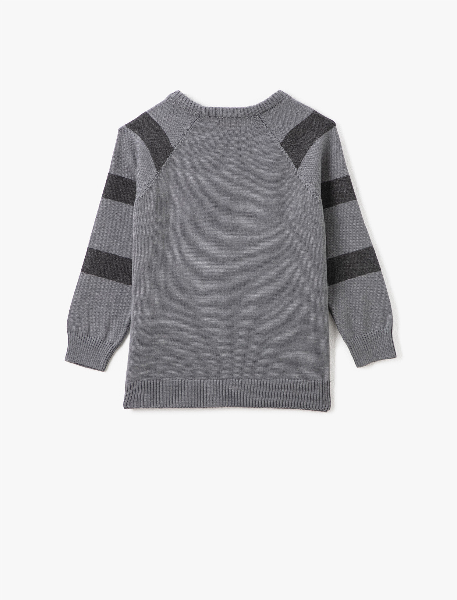  Erkek Çocuk Bisiklet Yaka Baskılı Uzun Kollu Triko Kazak