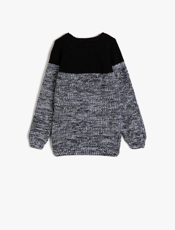 Erkek Çocuk Bisiklet Yaka Uzun Kollu Örgü Triko Kazak