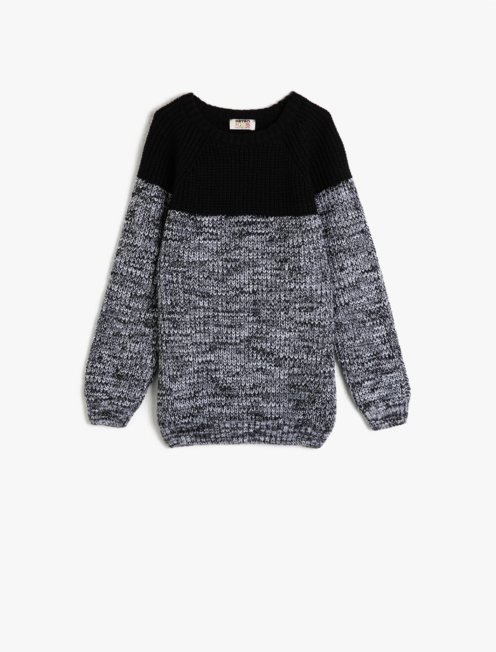 Erkek Çocuk Bisiklet Yaka Uzun Kollu Örgü Triko Kazak