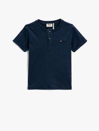 Baskılı Tişört Kısa Kollu Bisiklet Yaka Pamuklu Cepli