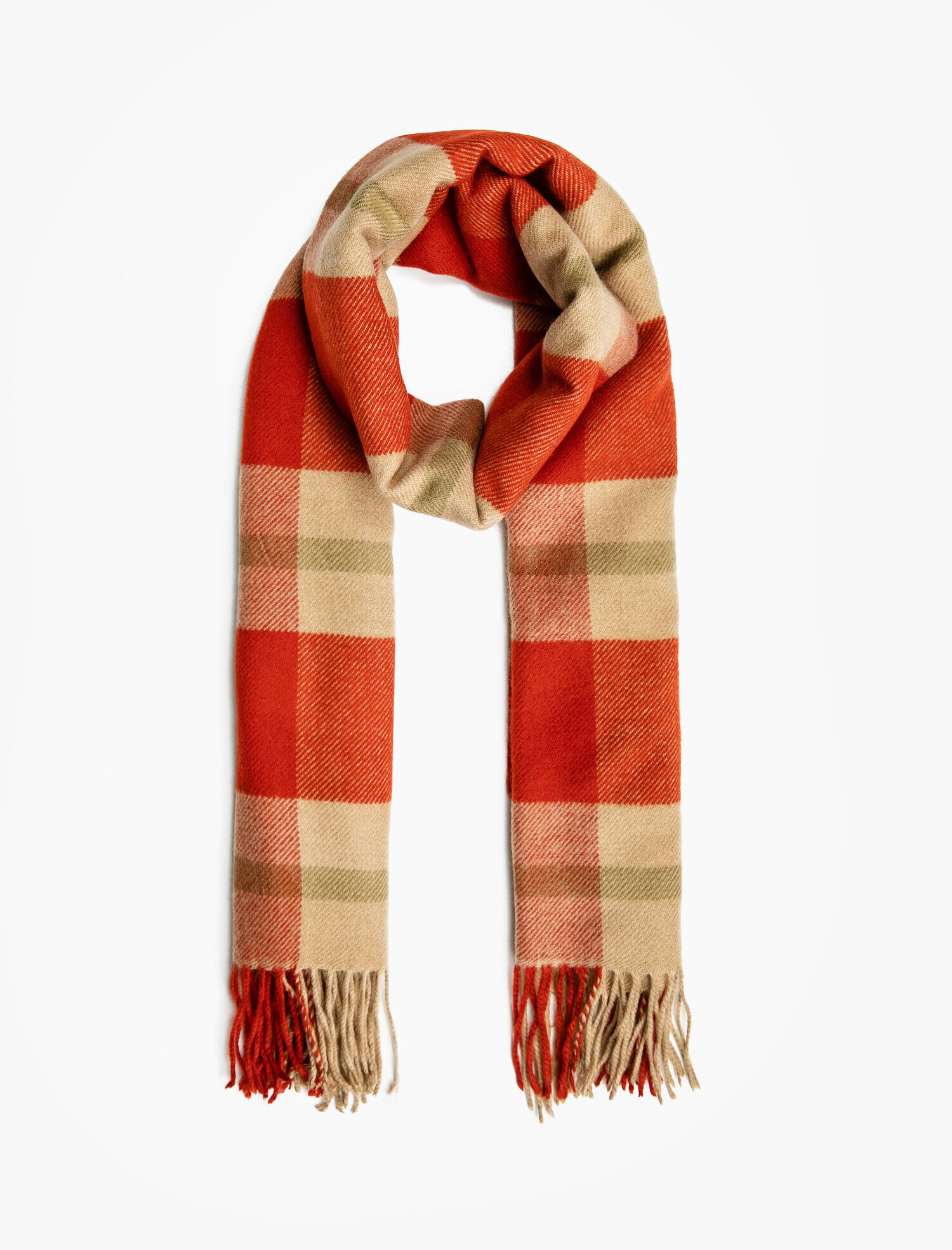  Kadın Kareli Püsküllü Atkı