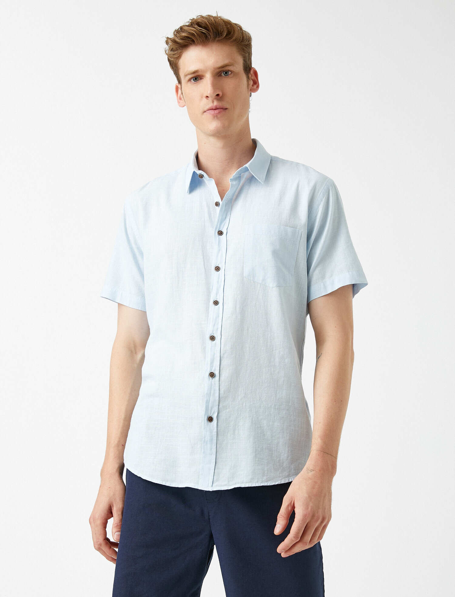   Kısa Kollu Gömlek Pamuklu