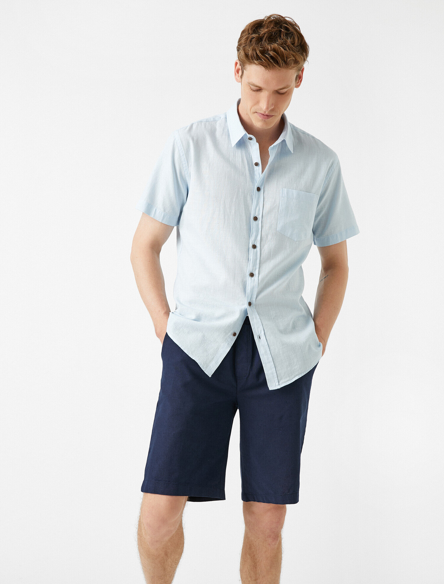   Kısa Kollu Gömlek Pamuklu