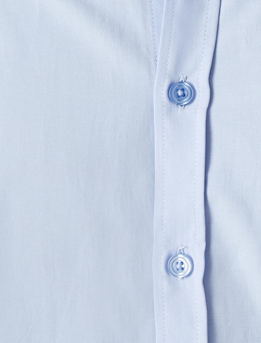   Klasik Yaka Uzun Kollu Basic Poplin Kumaştan Gömlek Non Iron