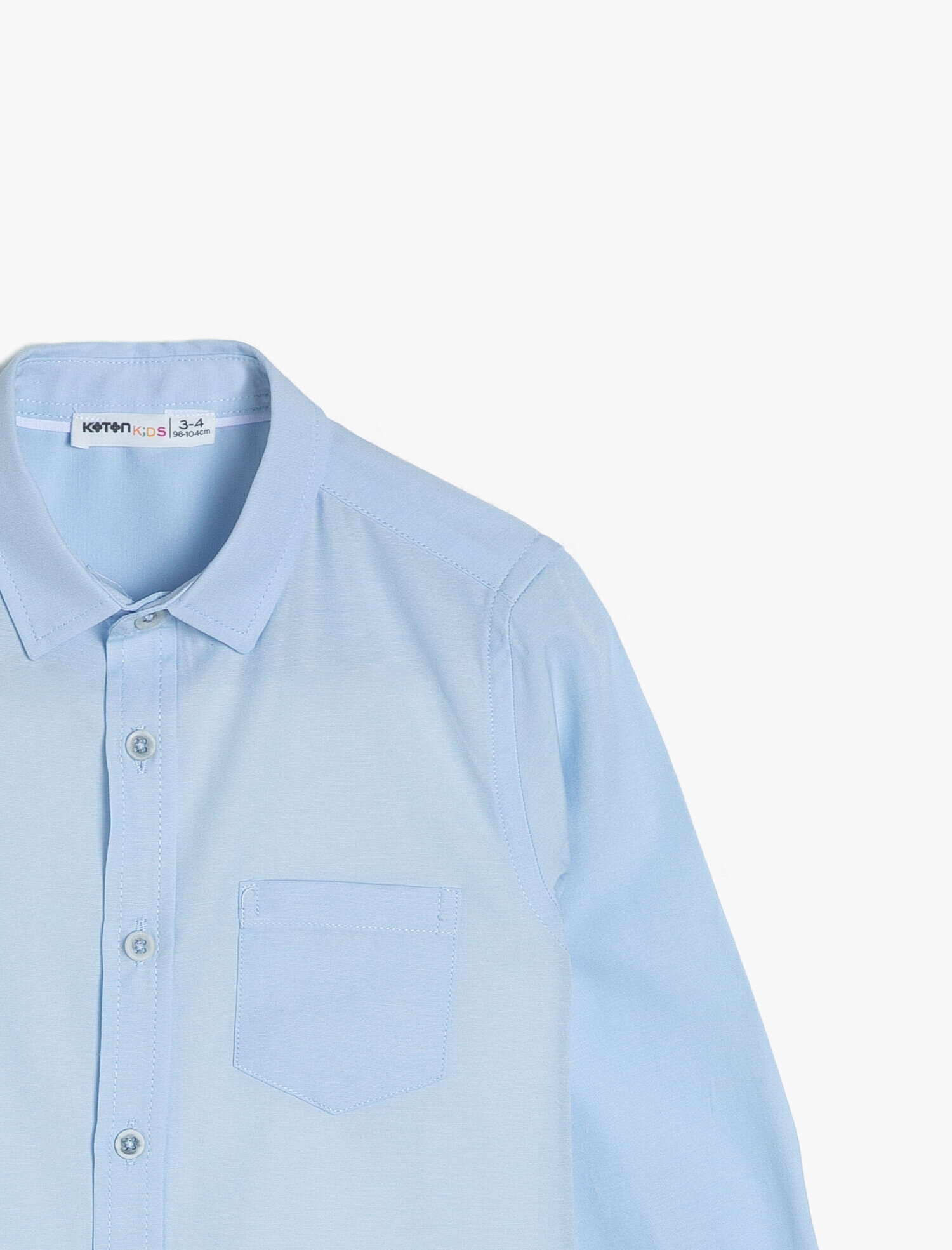  Erkek Çocuk Basic Gömlek Cep Detaylı Pamuk Karışımlı