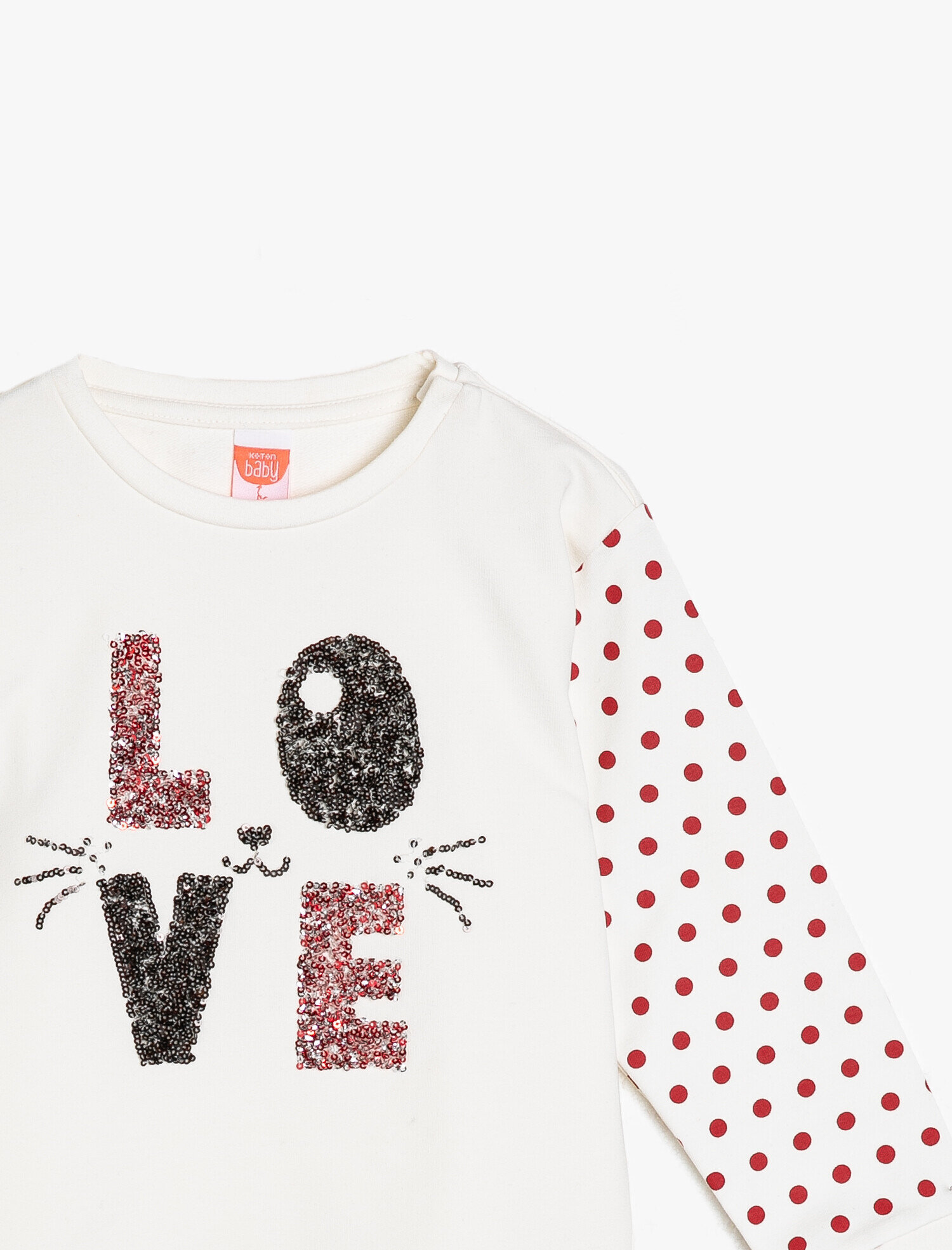  Kız Bebek Pul Detaylı Sweatshirt