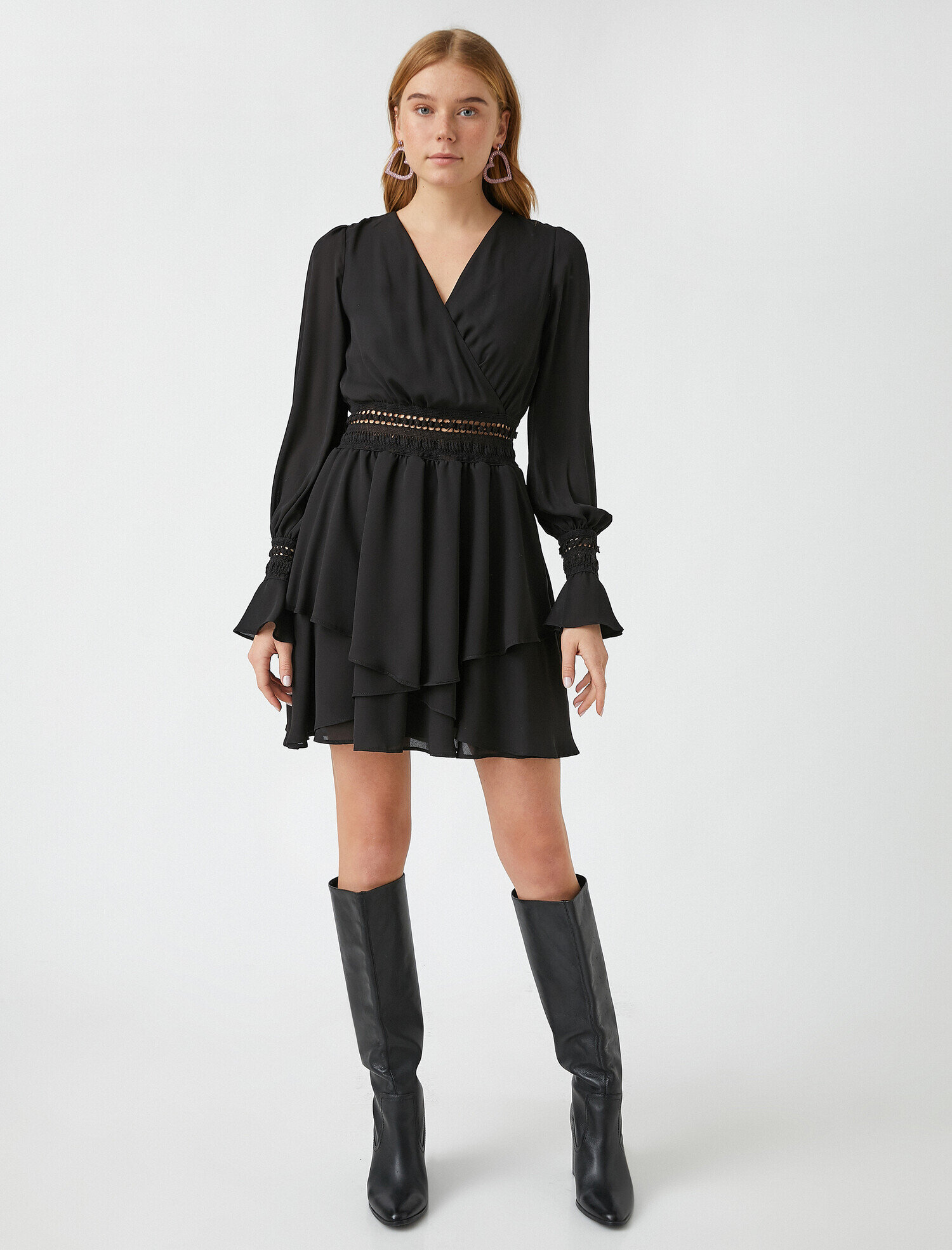   Fırfırlı Mini Elbise