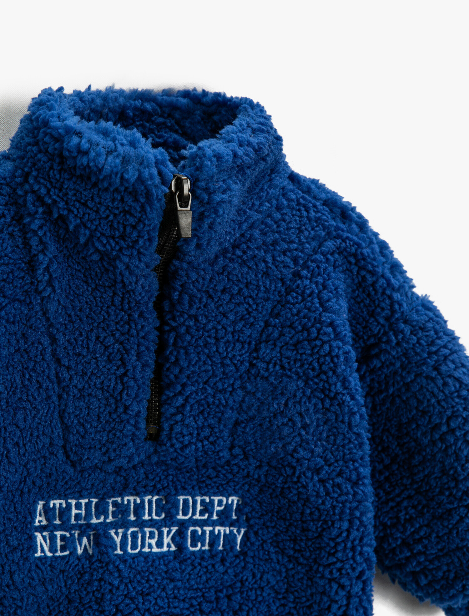  Erkek Bebek Peluş Sweatshirt Fermuarlı Yazı İşlemeli