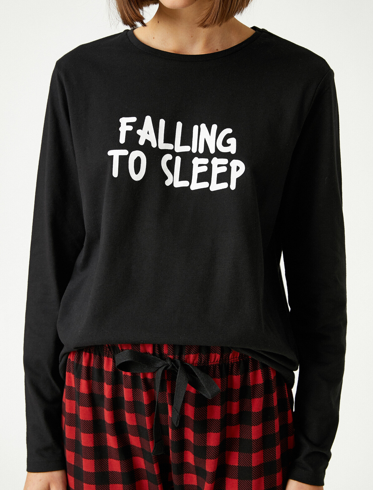 Kareli Pamuklu Pijama Seti