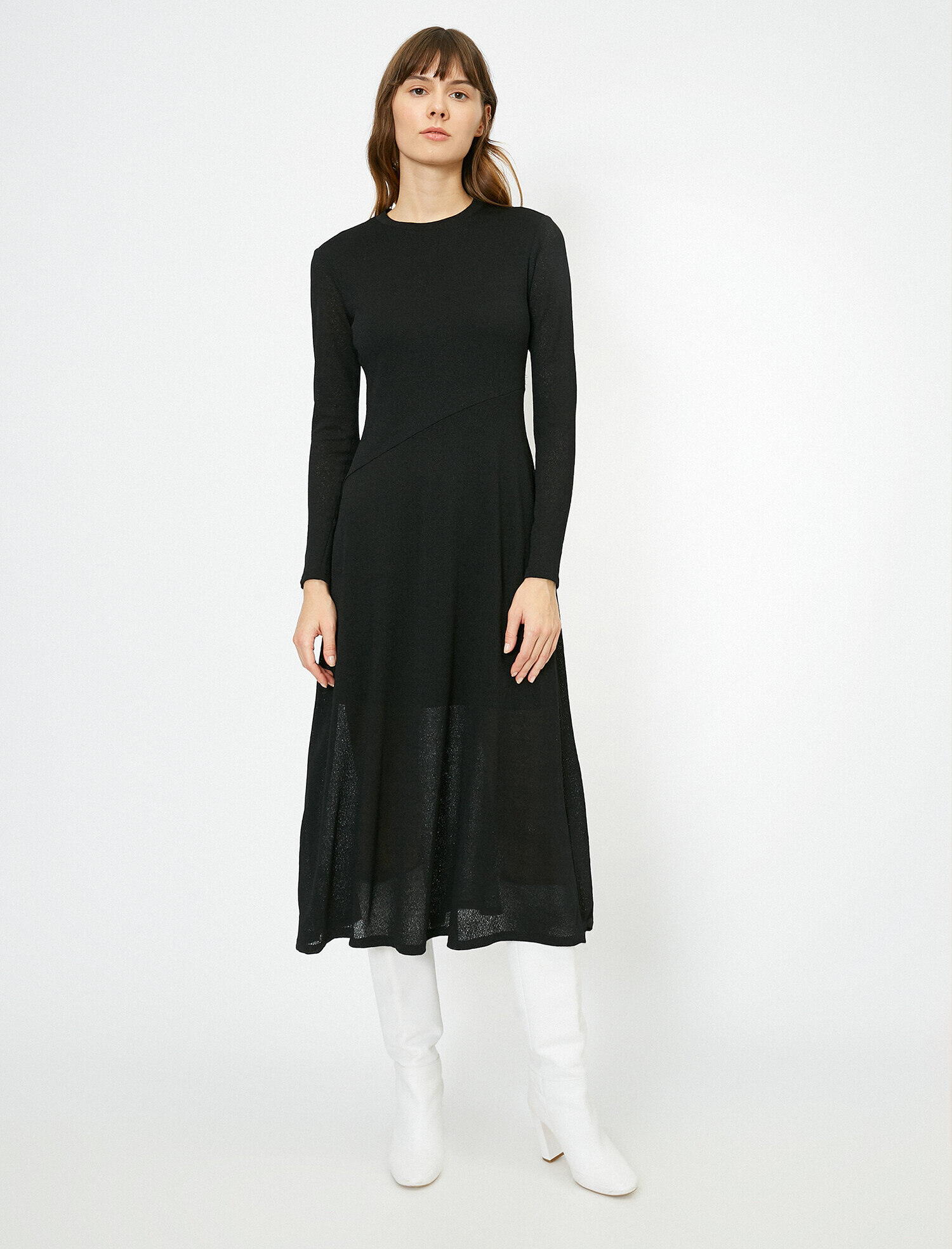   Bisiklet Yaka Elbise