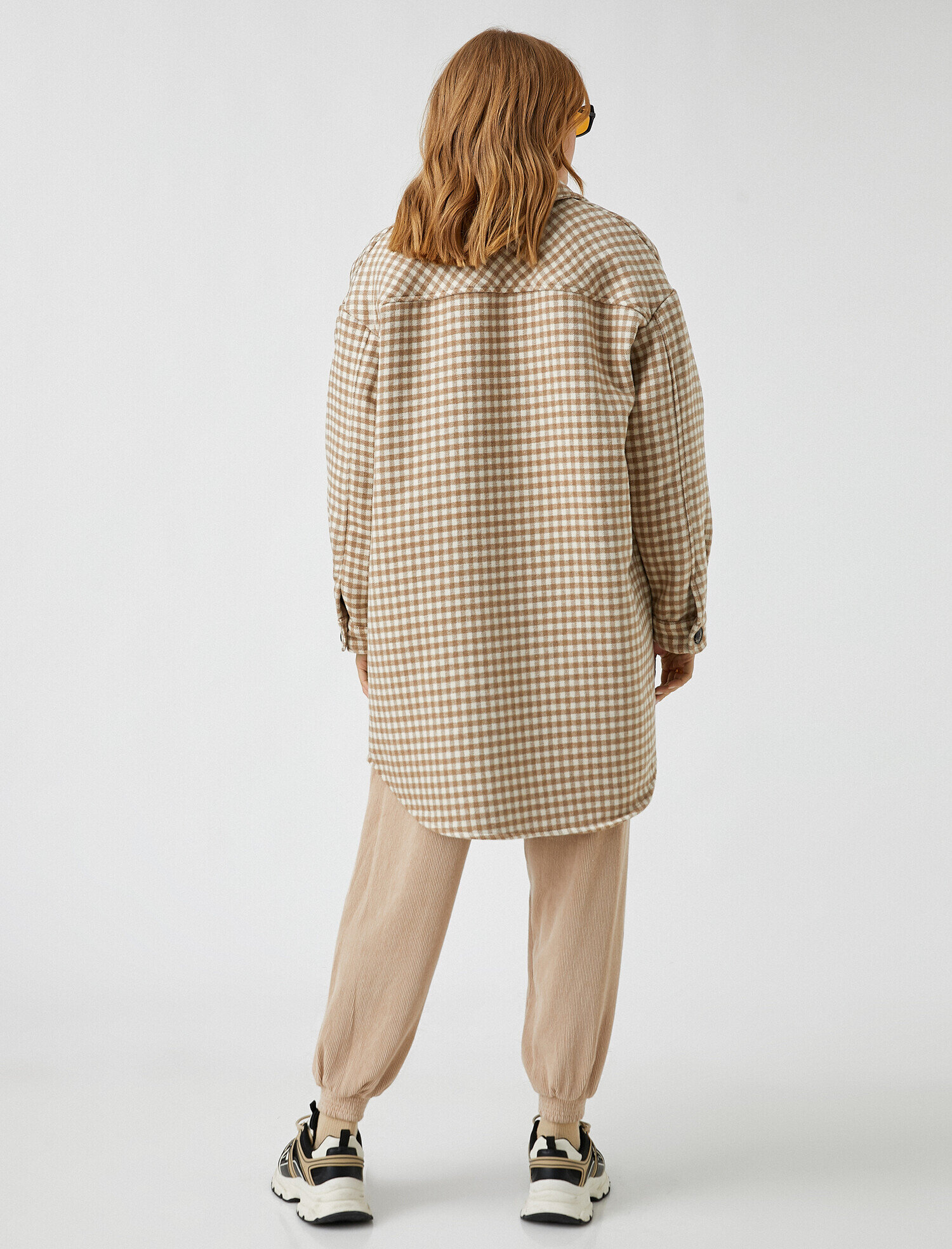 Düğmeli Ekose Kaban