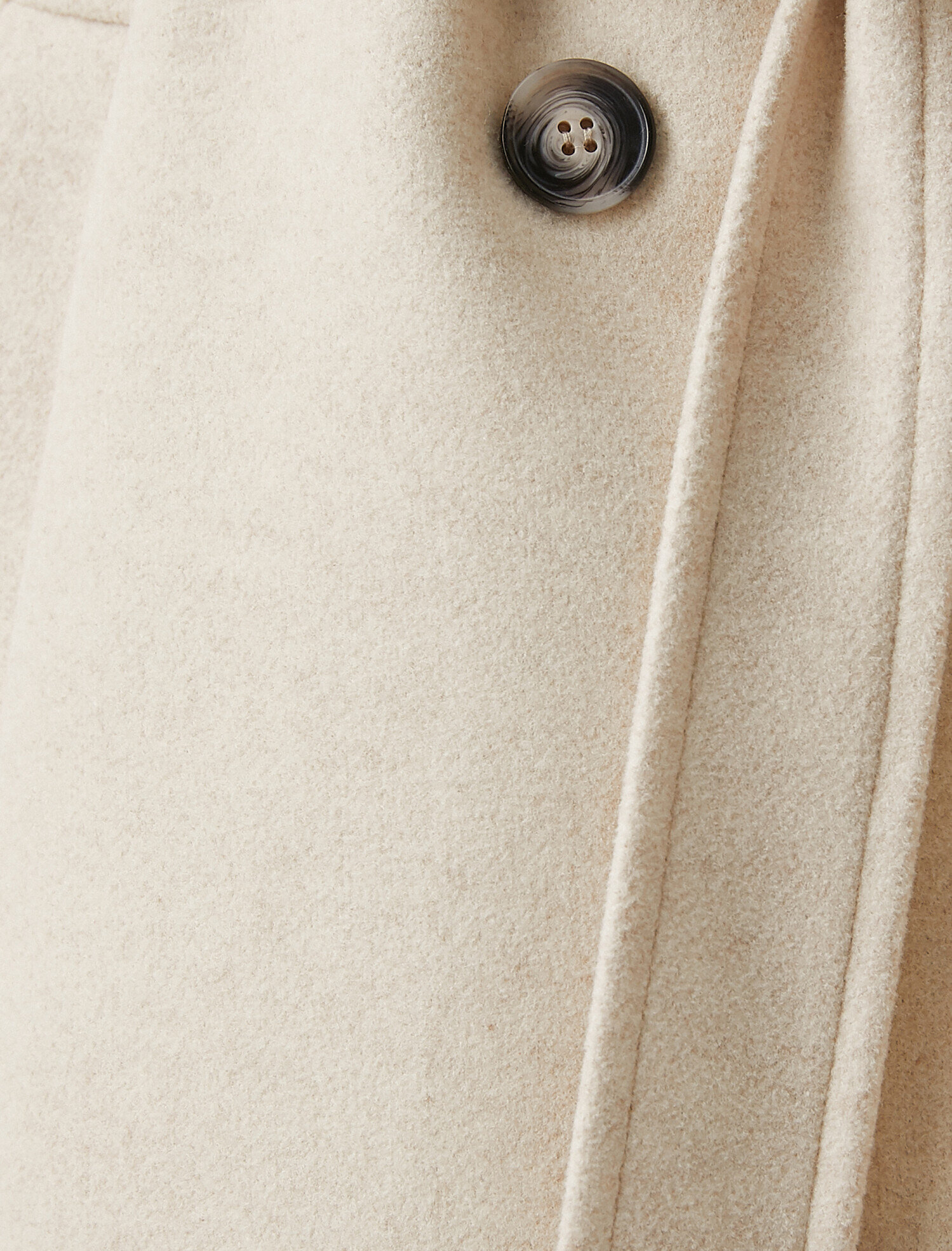   Kruvaze Yaka Kuşaklı Uzun Kaban