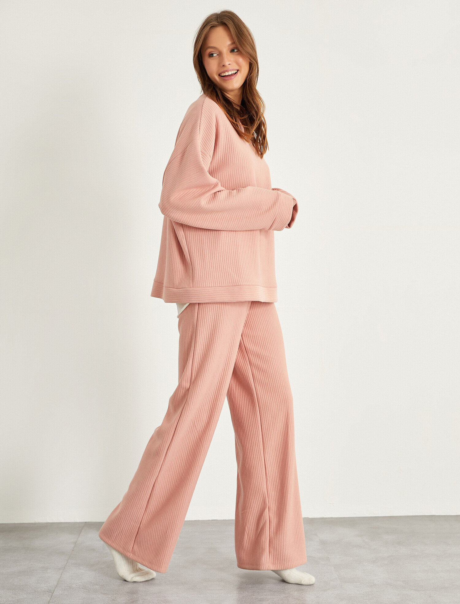   Geniş Paça Fitilli Pijama Altı