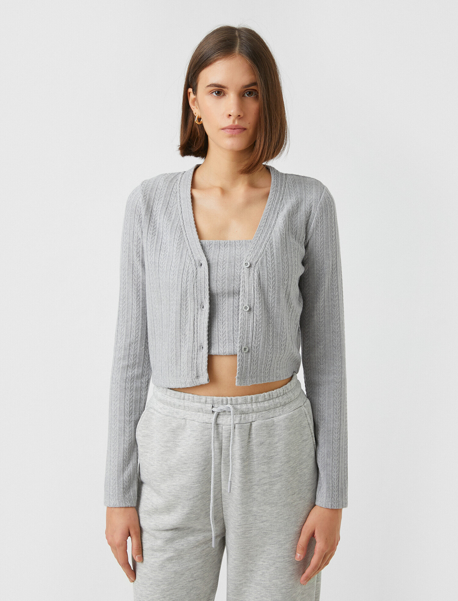   Crop Fitilli Hırka