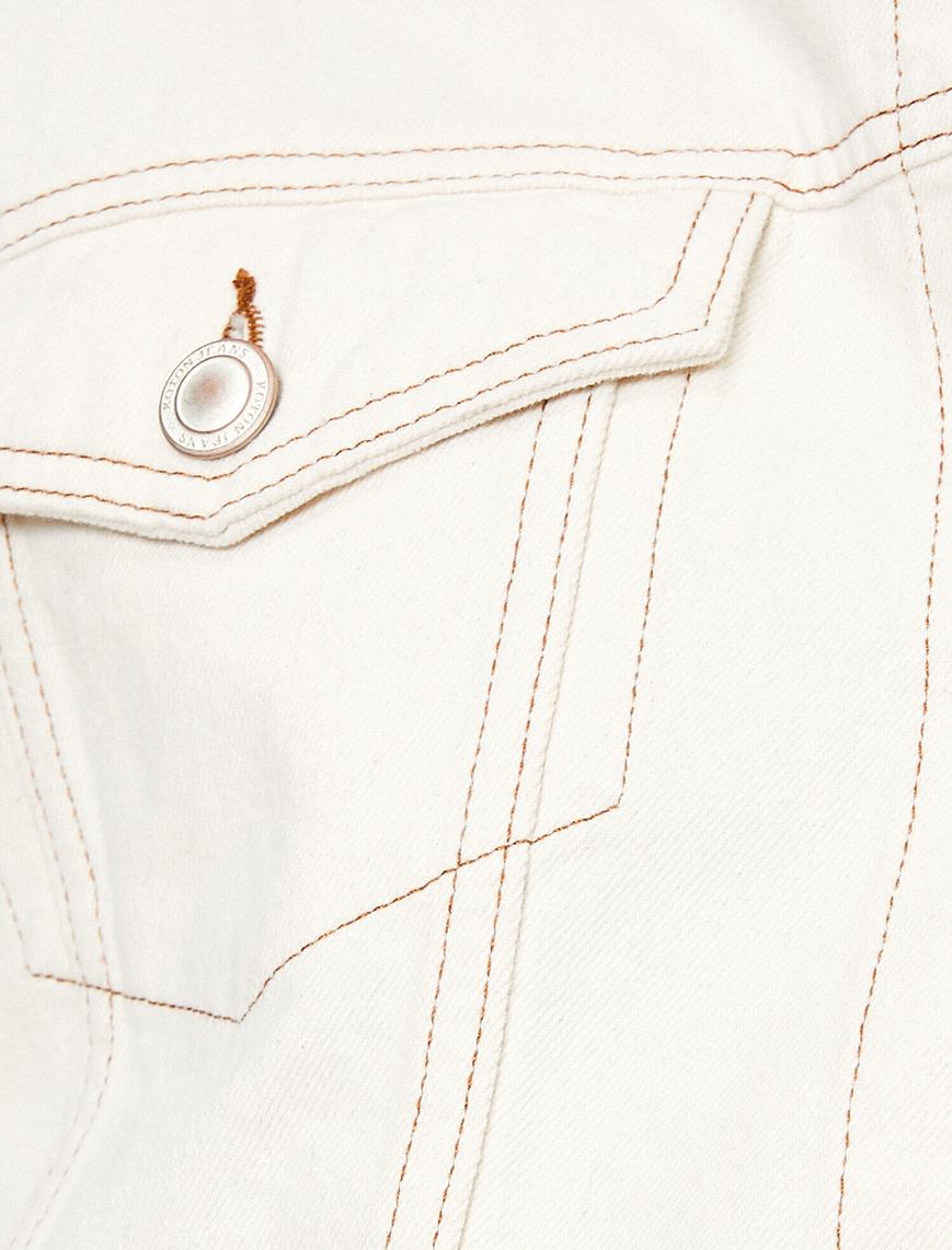   El Emeği Püskül Detaylı Jean Ceket