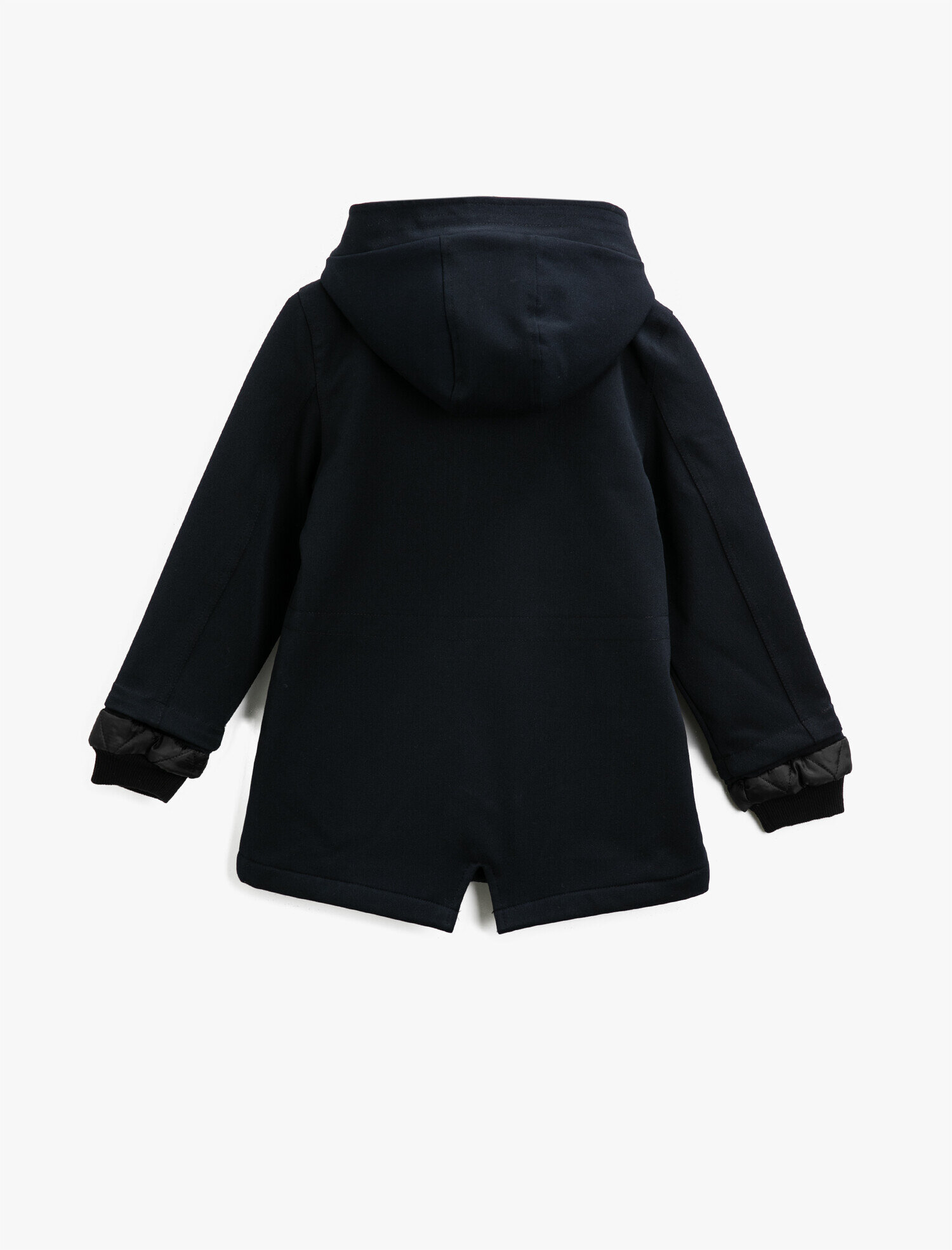  Erkek Çocuk Kapüşonlu Cepli İşlemeli Kaban