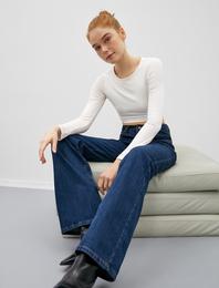 Geniş Paça Jean Pantolon Wide Leg Flare - Bianca Jean