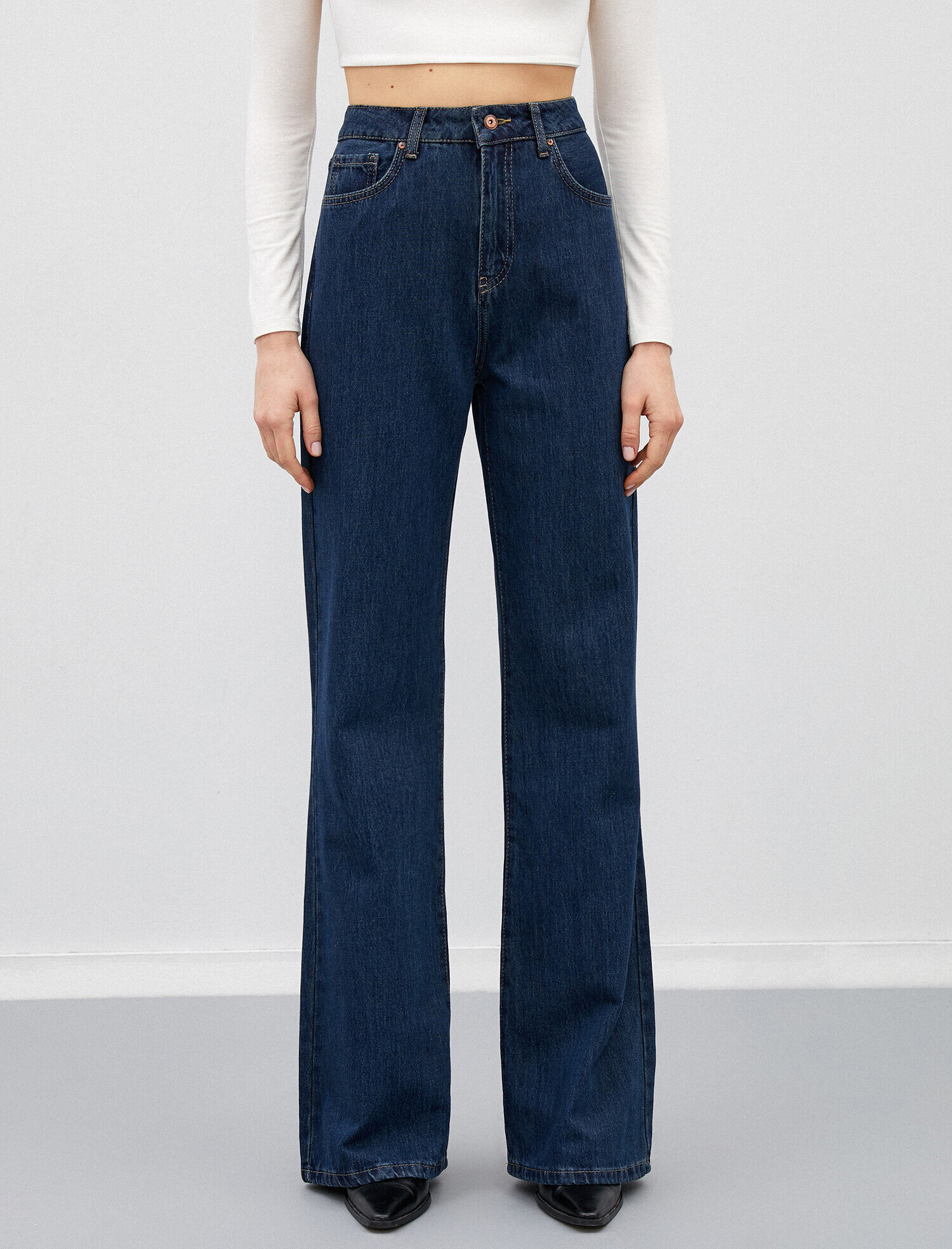   Geniş Paça Jean Pantolon Wide Leg Flare - Bianca Jean