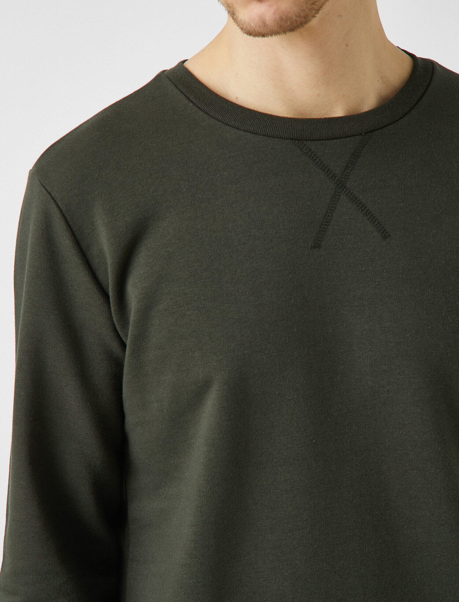   Pamuklu Basic Bisiklet Yaka Uzun Kollu Sweatshirt