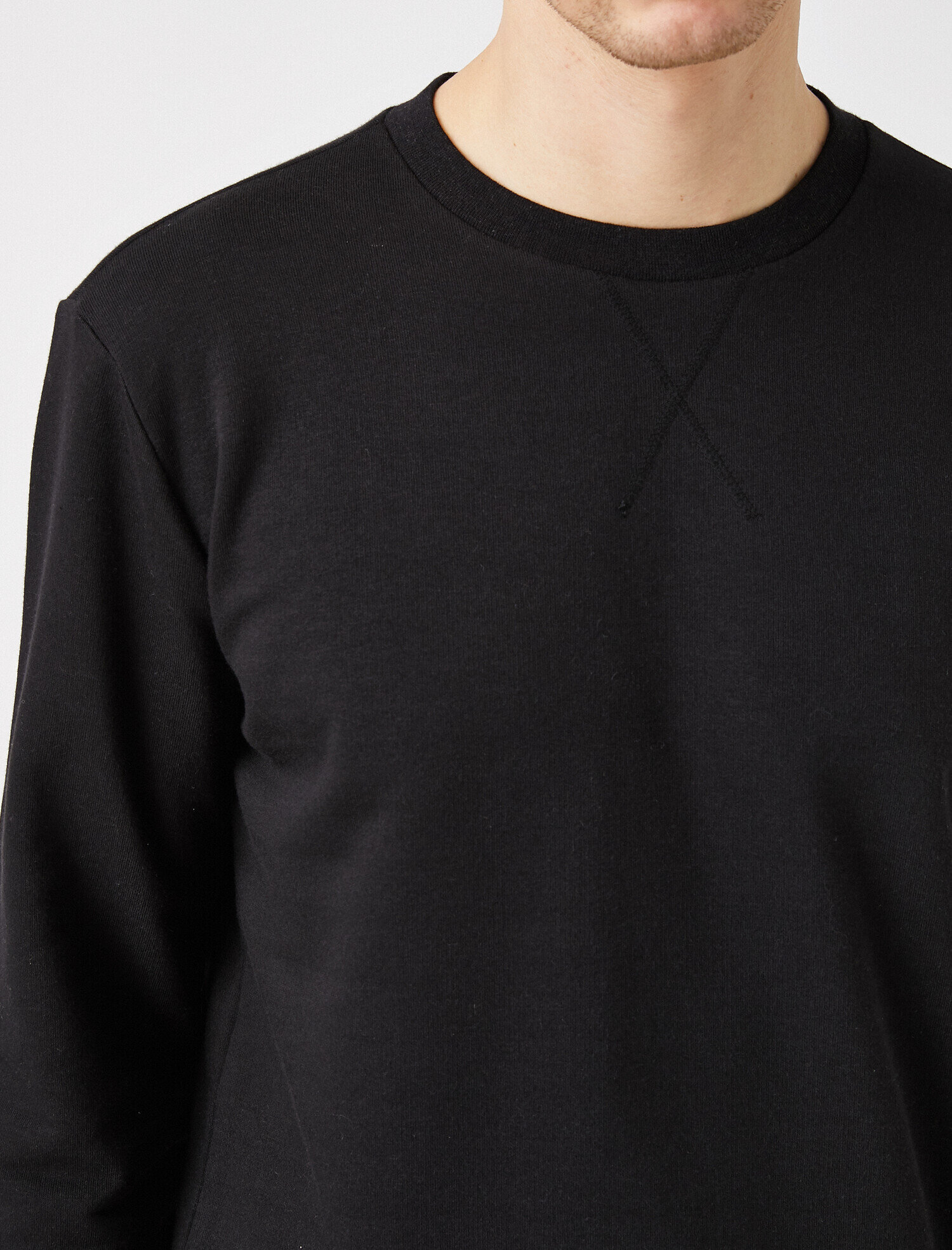   Pamuklu Basic Bisiklet Yaka Uzun Kollu Sweatshirt