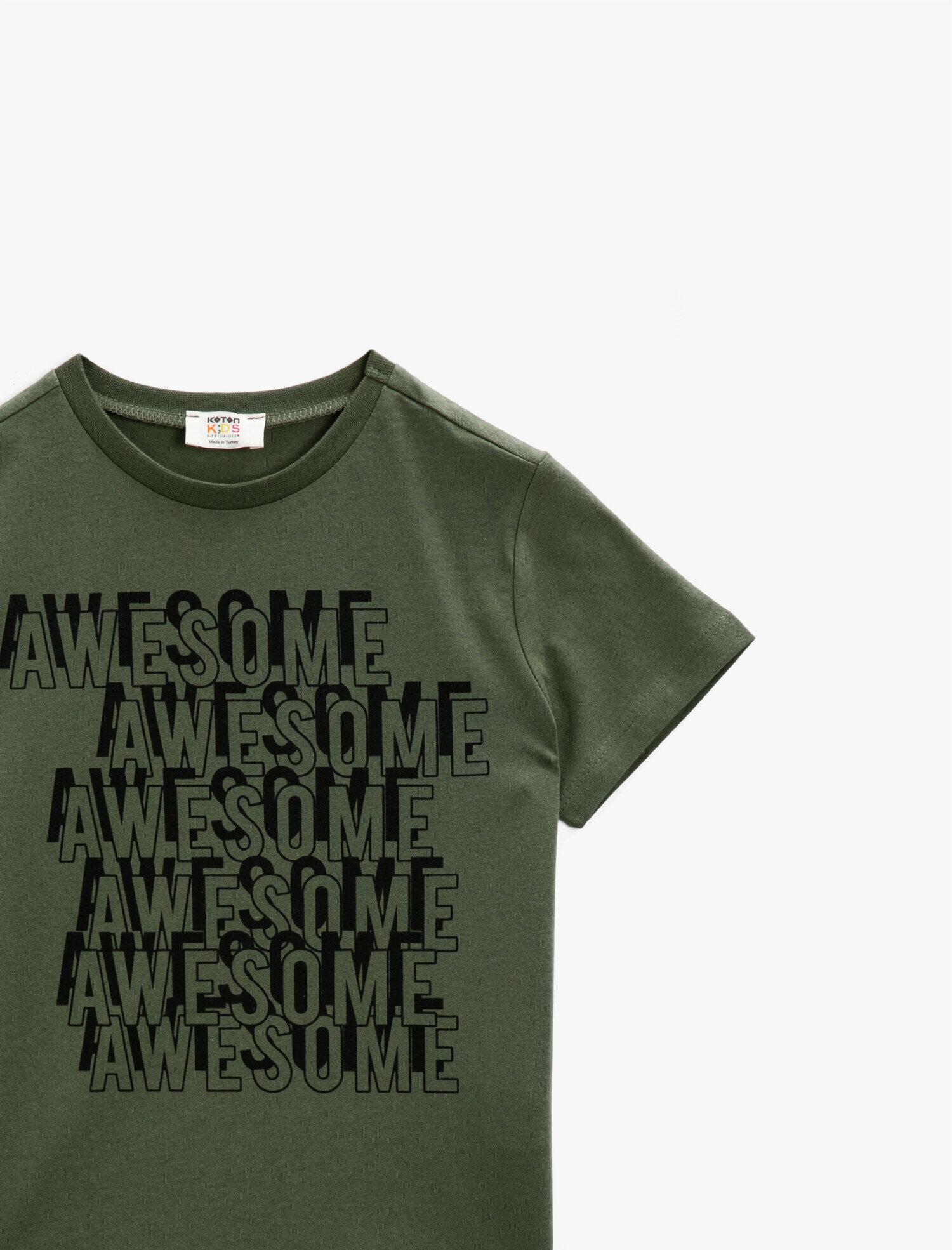  Erkek Çocuk Yazılı Tişört Pamuklu Kısa Kollu Bisiklet Yaka