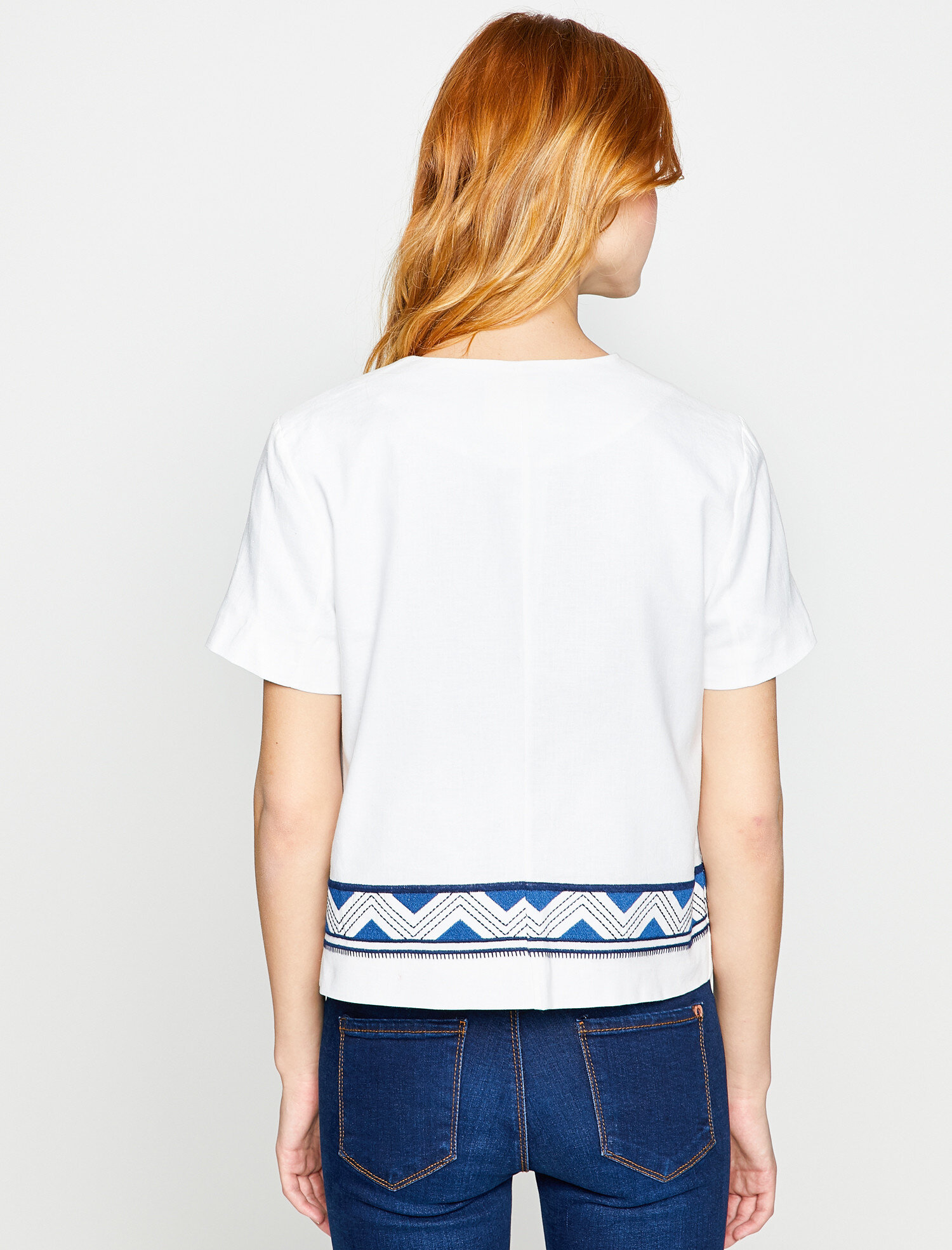   Desenli Ceket Kısa Kollu