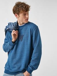Havlu Kumaş İşlemeli Sweatshirt