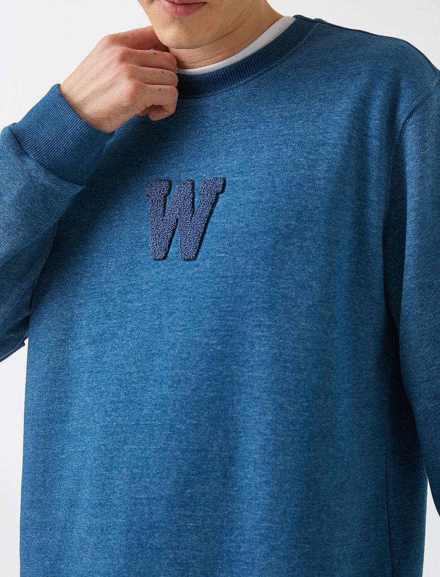  Havlu Kumaş İşlemeli Sweatshirt