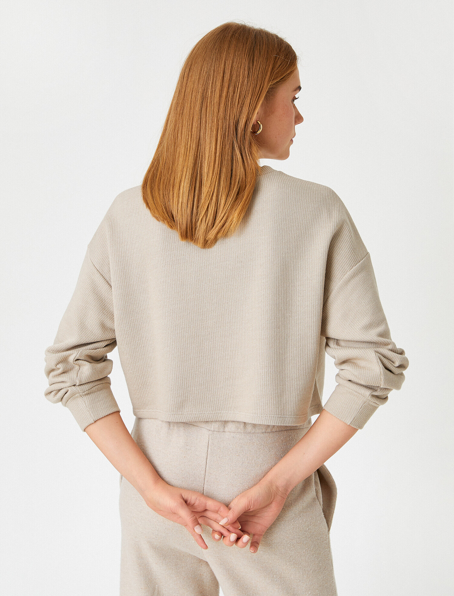   Bisiklet Yaka Uzun Kollu Sweatshirt