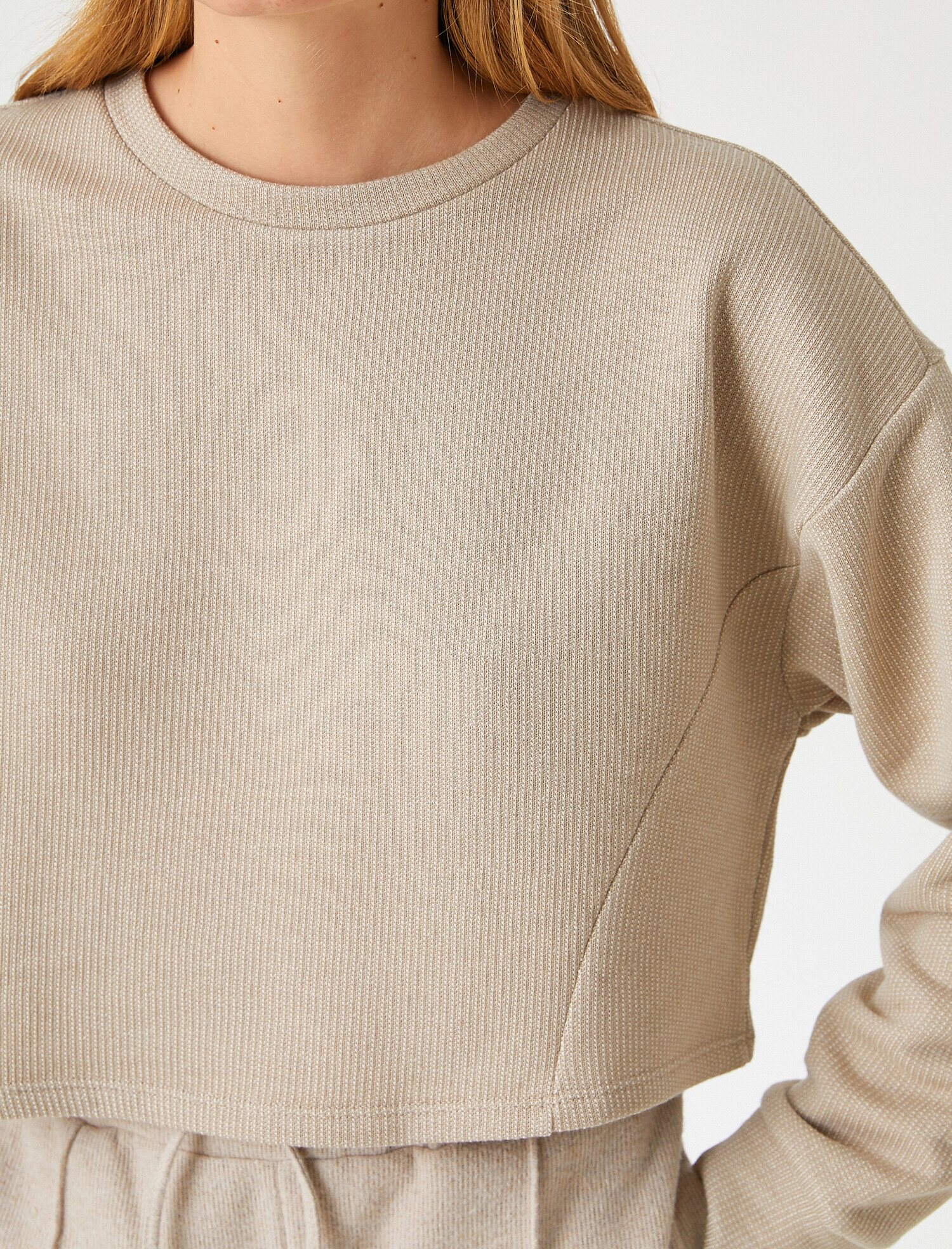   Bisiklet Yaka Uzun Kollu Sweatshirt