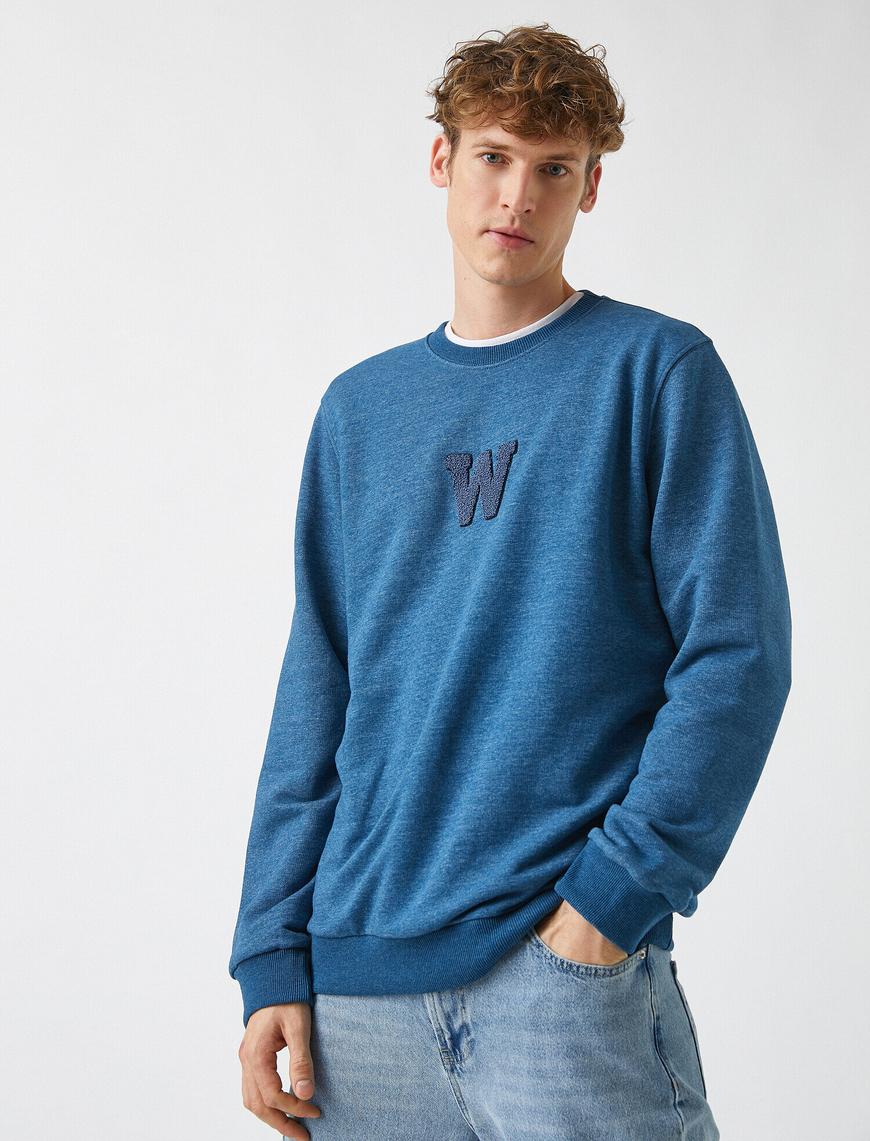   Havlu Kumaş İşlemeli Sweatshirt