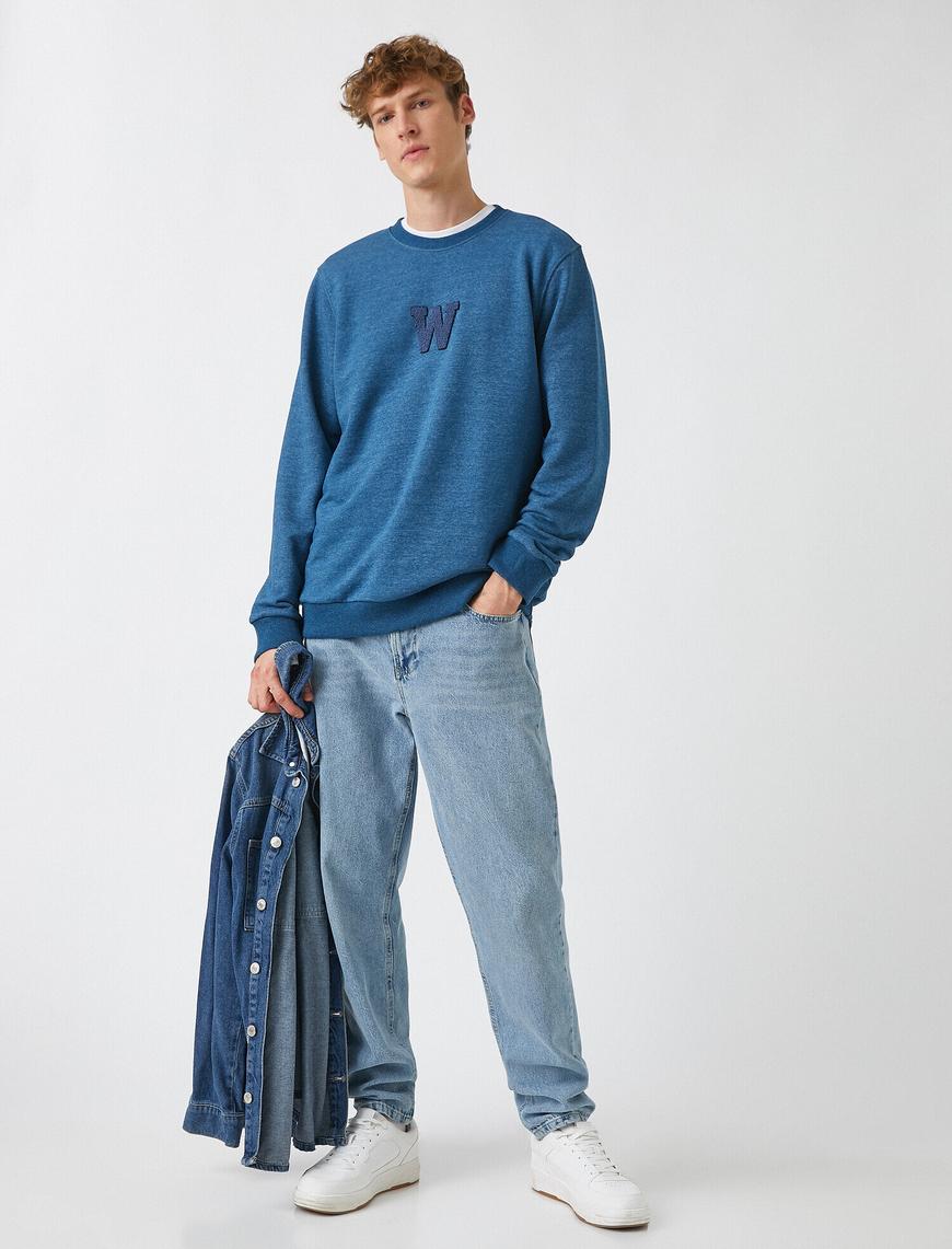   Havlu Kumaş İşlemeli Sweatshirt
