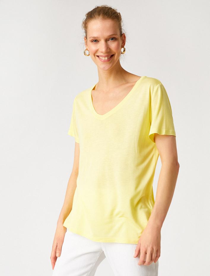  Bisiklet Yaka Kısa Kollu Basic Tişört