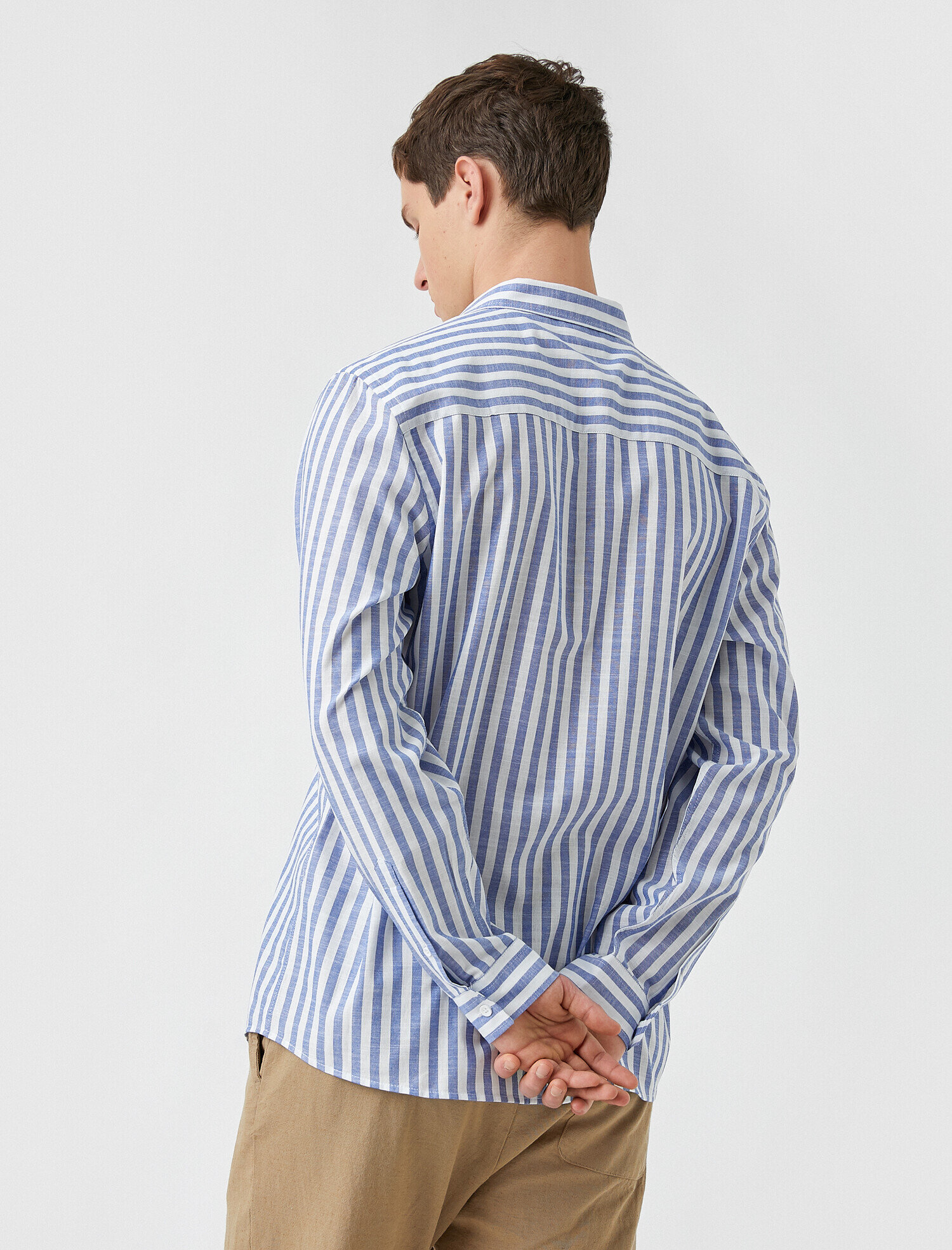   Spor Gömlek Çizgili Slim Fit