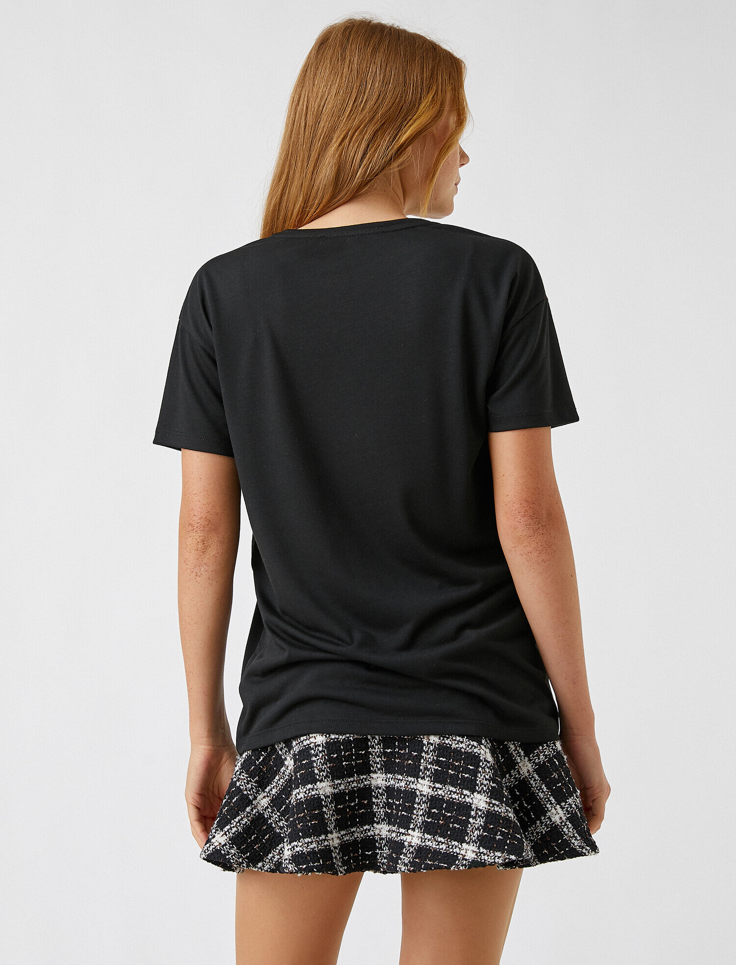   Bisiklet Yaka Kısa Kollu Baskılı Tişört