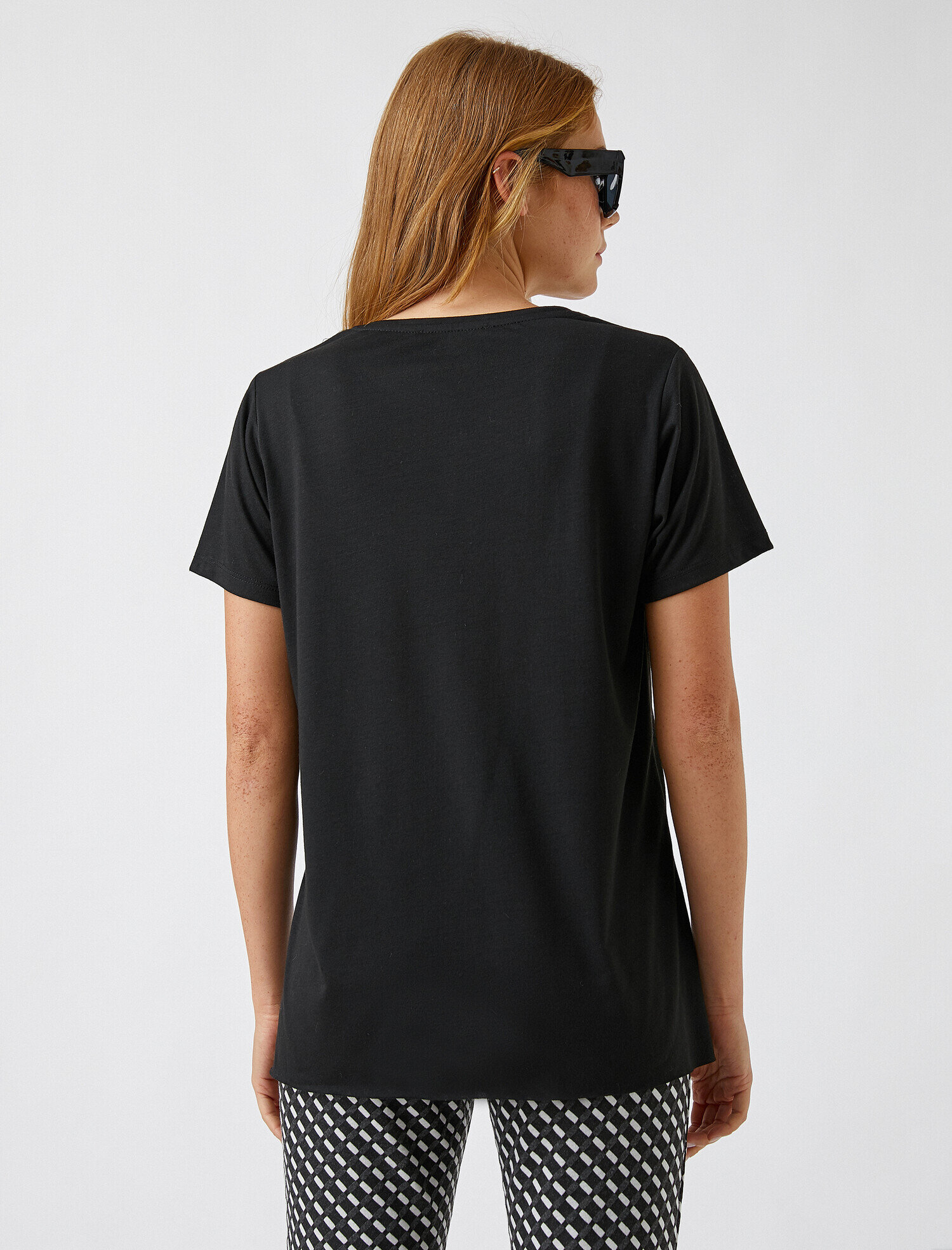   Bisiklet Yaka Kısa Kollu Baskılı Tişört