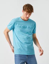 Slim Fit Kabartma Baskılı Tişört
