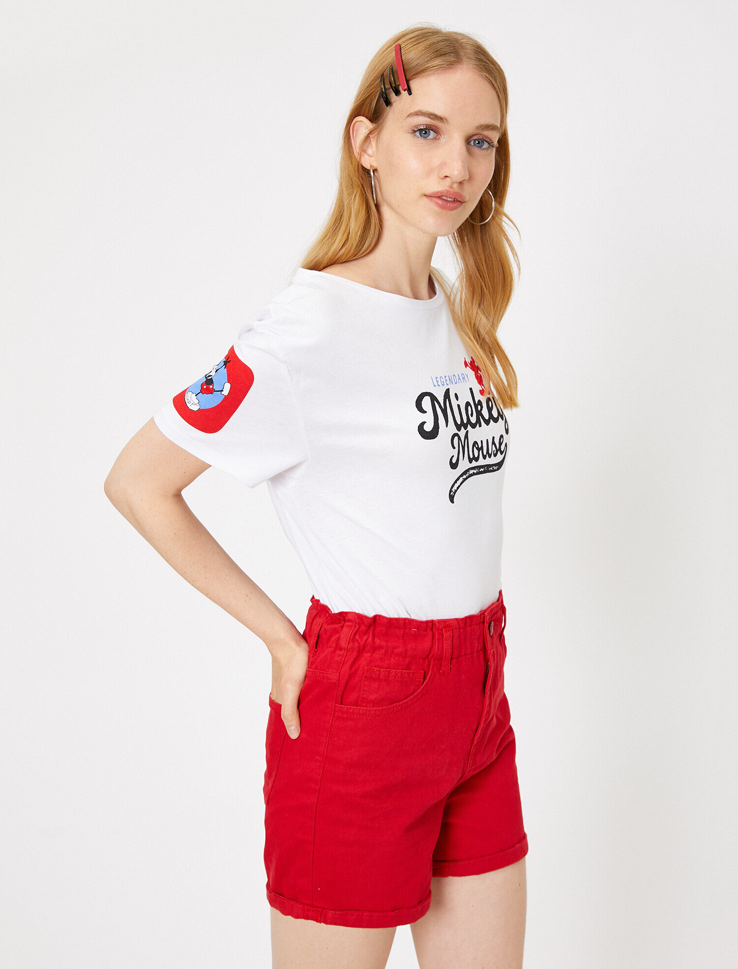   Mickey Lisanslı Baskılı Tişört