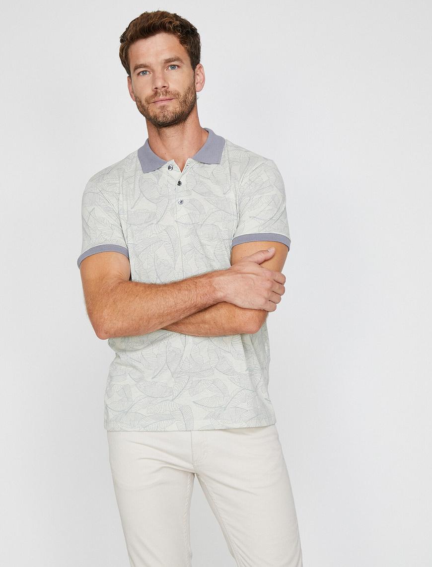   Polo Yaka Kontrast Yaka Süprem Kumaş Slim Fit Tişört