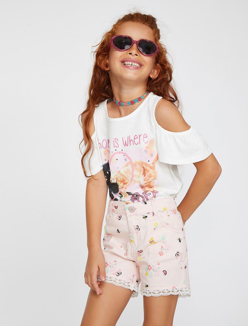  Kız Çocuk Koton Kids Love Tişört