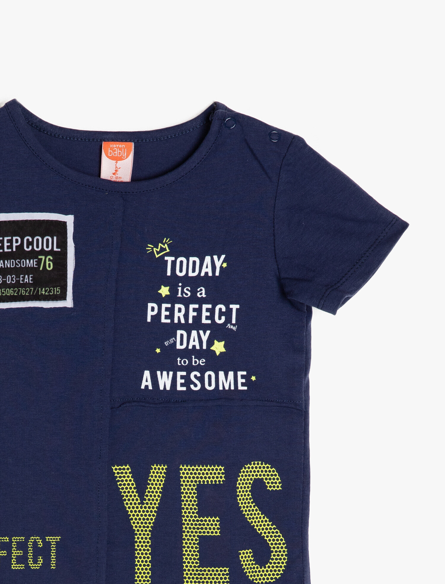  Erkek Bebek Yazılı Baskılı Tişört