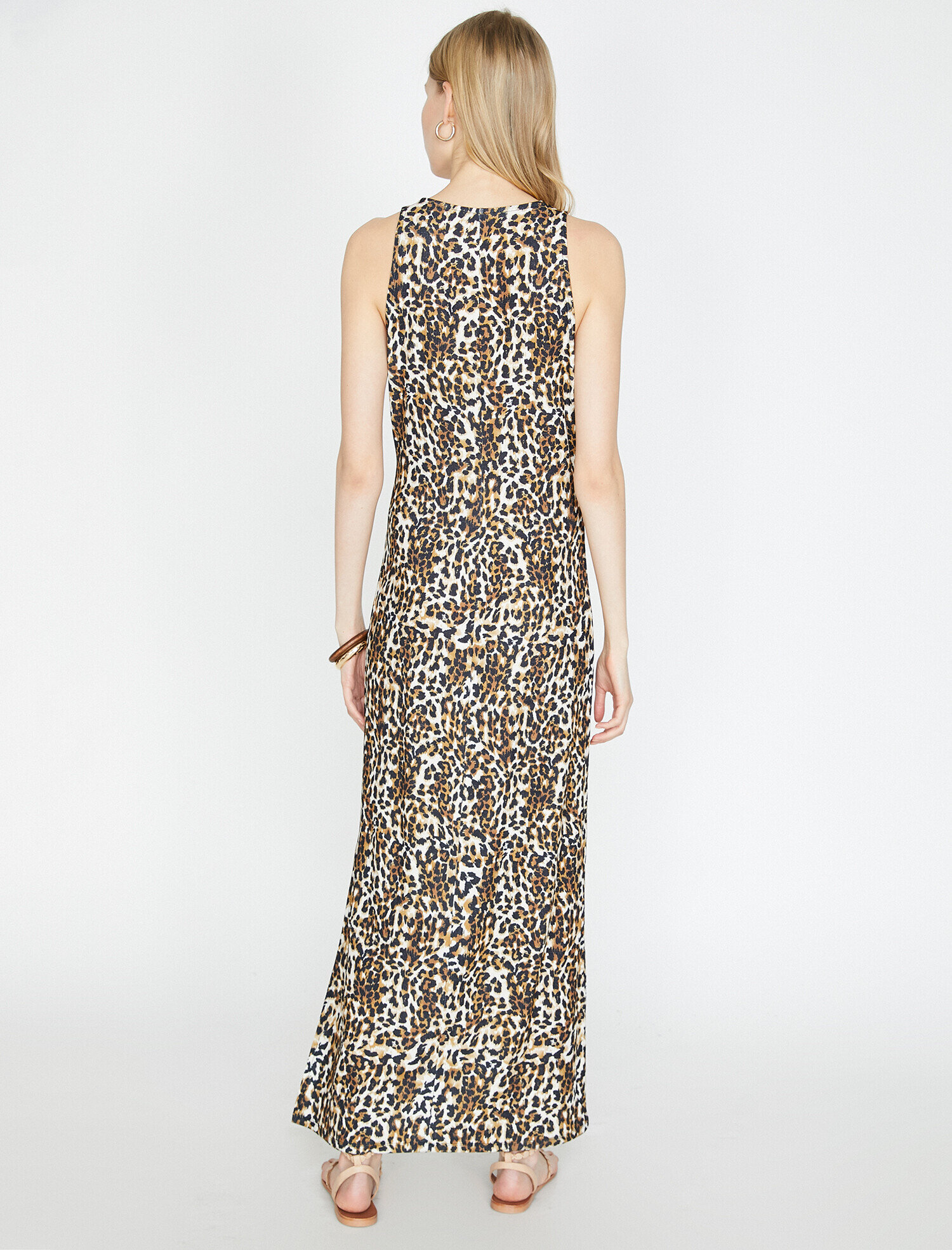 Leopar Desenli Elbise