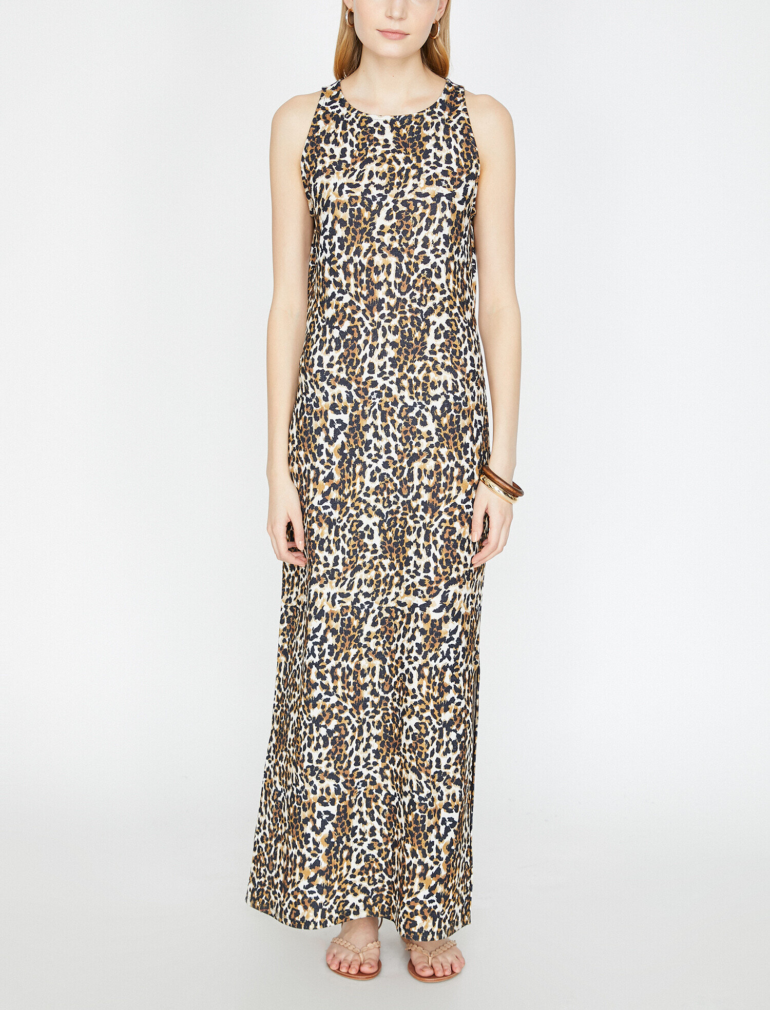 Leopar Desenli Elbise