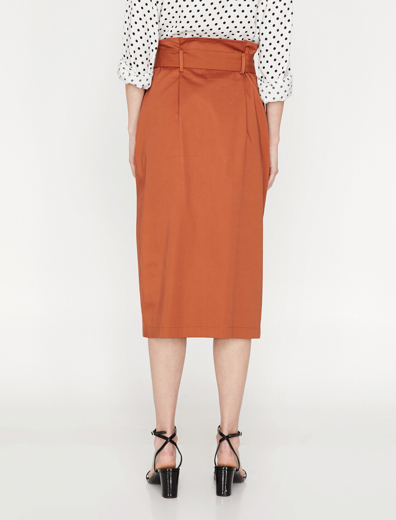   Kemer Detaylı Midi Etek