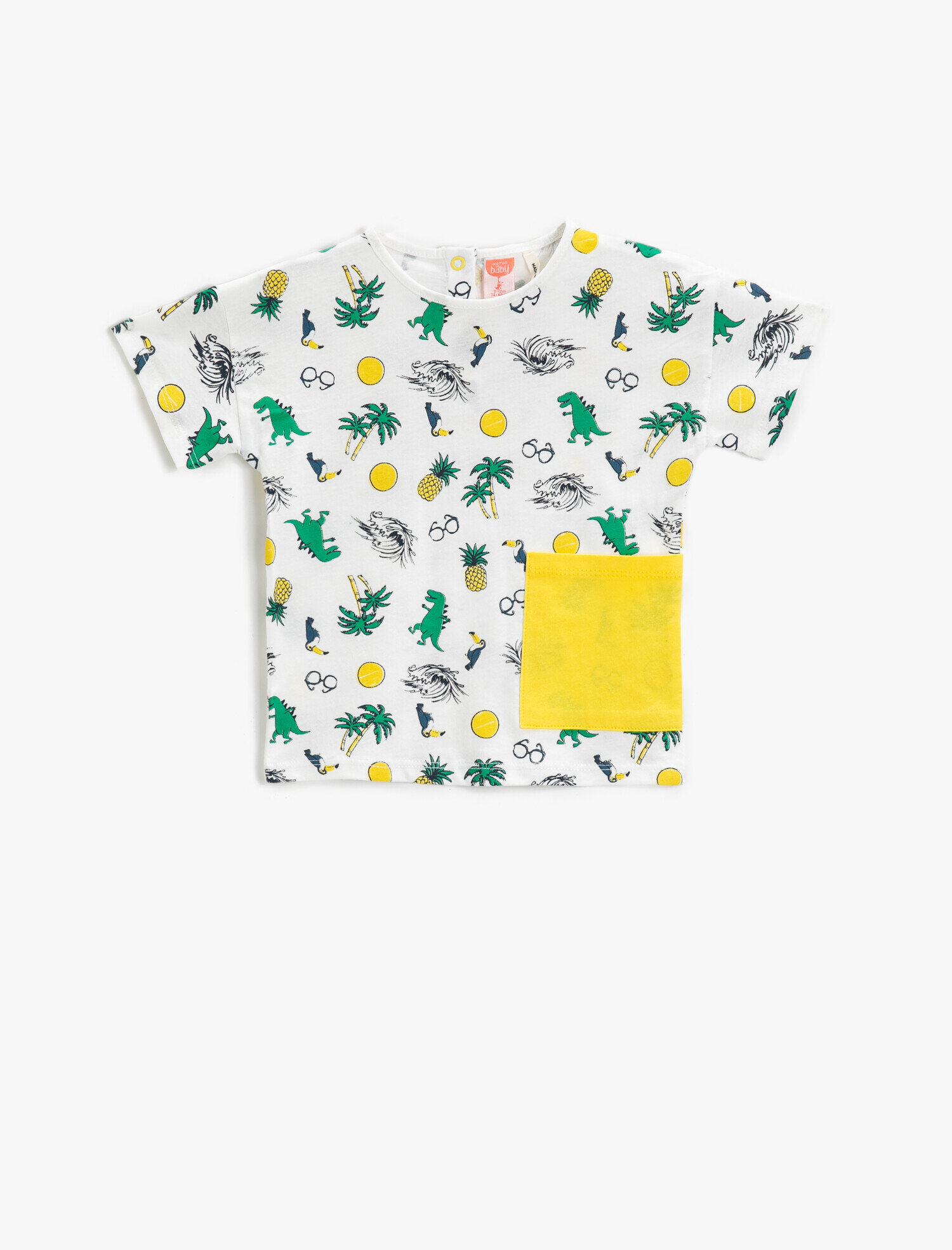  Erkek Bebek Baskılı Kısa Kollu Tişört Pamuklu