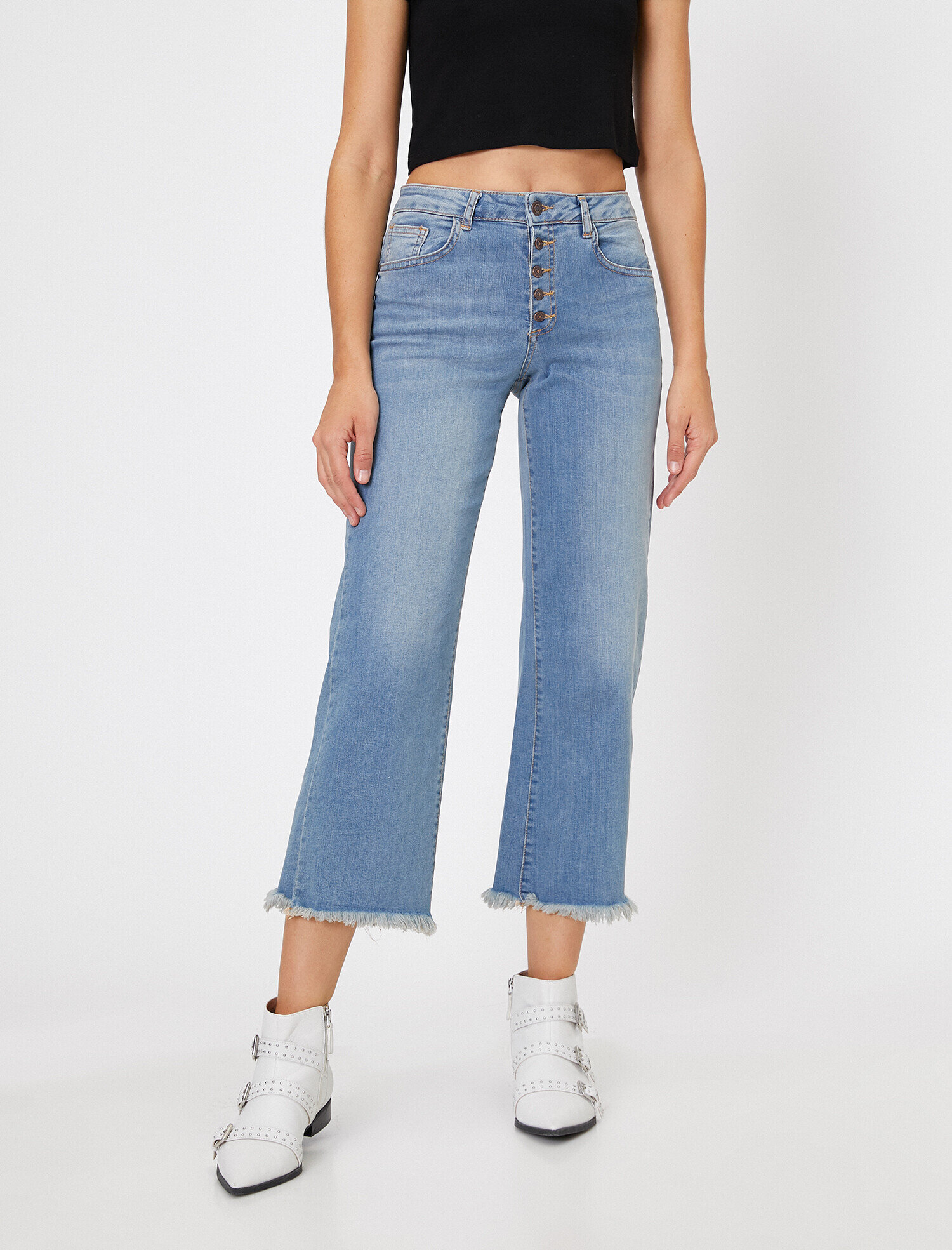 Bianca Jean - Yüksek Bel Rahat Kesim Geniş Paça Pantolon