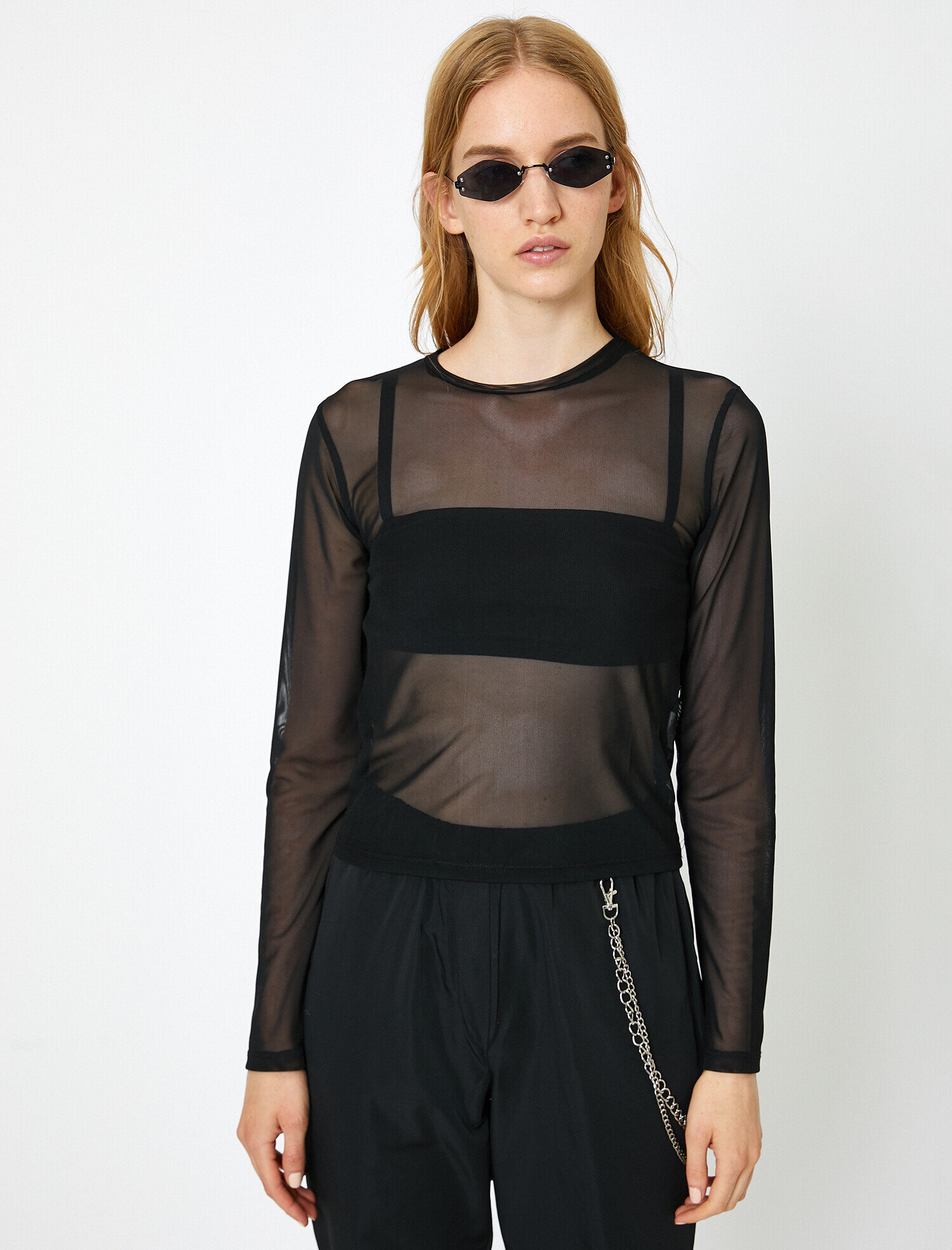 Tül Detaylı Tişört