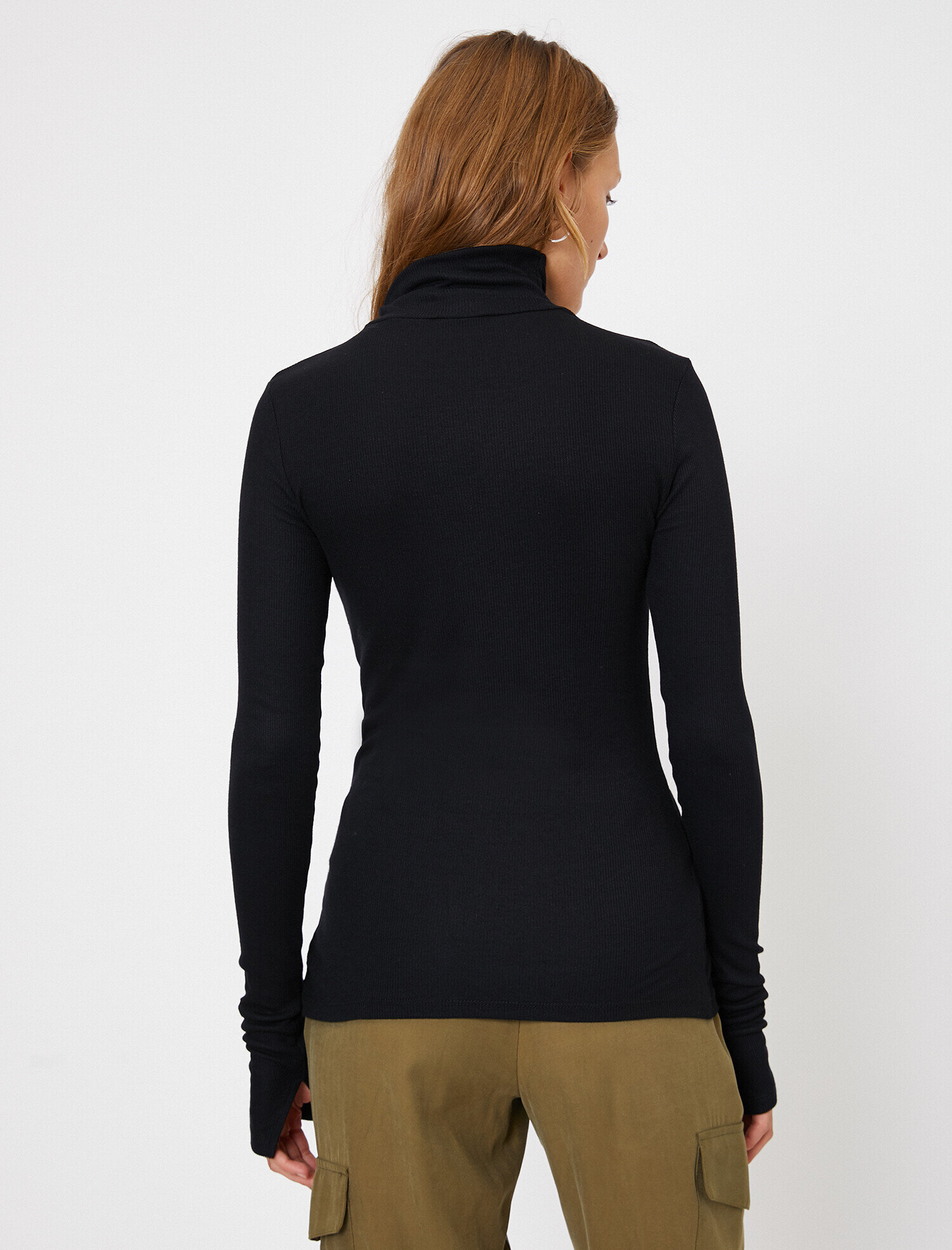   Boğazlı Tişört Uzun Kollu